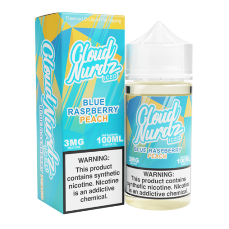 Cloud Nurdz 100ml - Blue Raspberry Peach Iced (Formerly "Peach Blue Razz Iced")