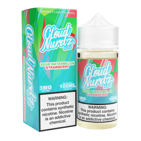 Cloud Nurdz 100ml - Sour Watermelon Strawberry Iced