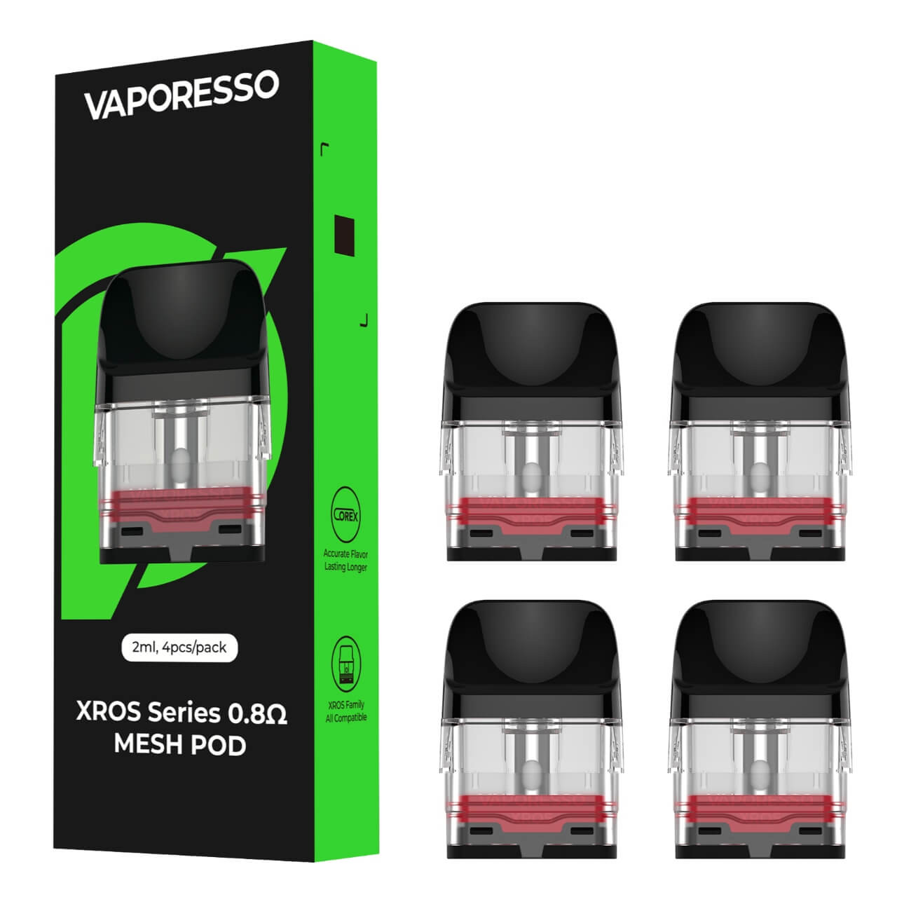 Vaporesso XROS Replacement Pods (Pack of 4) E-Liquid Flavor And Vaping ...